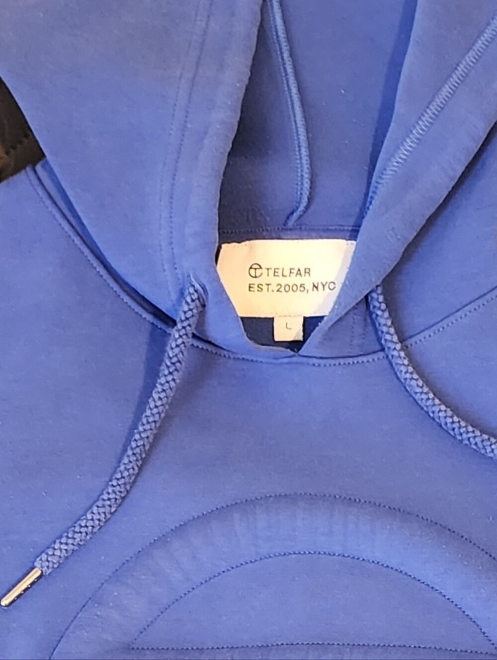 Telfar Periwinkle Embossed Logo Hoodie